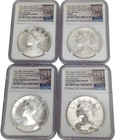 2017 225th Anniv American Liberty 1oz Silver 4-medal Set Pf70 Sp69 Ms69 Pf69 Ngc