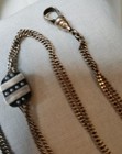 Antique Victorian Gold Filled Ladies Pocket Watch Chain Seed Pearl Slide 48 Inch