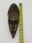 15  African Tribal Face Mask Wood   Metal Hand Carved Wooden Wall Decor Ghana