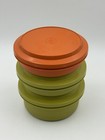 Tupperware Bowls Serve N Seal 1  Orange 2 Green  1252  1206 Set Of 3 Vintage