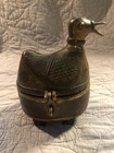 Vintage Large Brass   Copper Duck Incense Holder 6x4x8 
