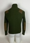 Wild And Lethal Trash Elbow Shoulder Patch Cardigan Sweater Men   s Size M