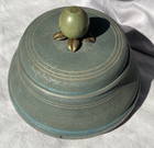 Vintage Musical Metal Powder Puff Box Aluminum Vanity Accessory Still Plays