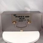 Vintage A e  Halperin Halco Metal First Aid Kit W Supplies Conrail  see Details