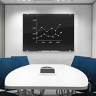 Frameless Black Glass Dry Erase Board Large Splicing Magnetic Tempered For Wall