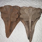 Antique Vintage Hand Carved Wood Small Shelf Brackets Doorway Corners Floral