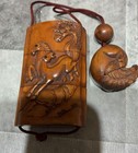 Rare Japanese Inro   Netsuke Horse Carving Antique Style Box Japan Vintage 
