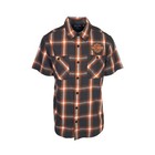 Harley-davidson Men s Harley Orange Plaid Shirt Bar   Shield Staple S s  344 