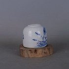 3 7  Collect Chinese Blue White Porcelain Animal Habitat Heron Brush Washer
