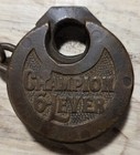 Antique Brass Champion 6-lever Heavy Padlock W Chain W o Key 8 9 Oz