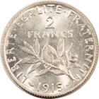1915 France Silver 2 Francs  2685 Oz Asw Km-845 1     Uncirculated 