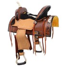 Iris Barrel Style Saddle Hair-on Cowhide Inlay And Tooling Full Qh Bars 13  New