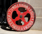 Antique Gambling Roulette Wheel Casino Game Carnival Sign Vintage Wood Red Old