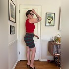 50s Vintage High Waisted Plaid Side Zip Shorts