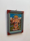 Old Panchmukhi Hanuman Photo Hindu God Picture Wooden Frame Wall Decor - 9 X 12 