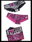 Victoria   s Secret Pink Fashion Show Exclusive Bling Panties Gift Box Set Of 2
