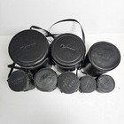 Lot Of 8 Camera Lens Hard Cases Various Sizes Vintage Condition Small Large
