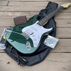 Full-size Dark Green Sparkle Electric Guitar Starter Package With Portable Amp