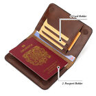 Genuine Leather Passport Holder Wallet Men Id Card Travel Cover Credit Card Case
