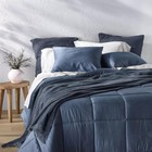 King Textured Waffle Coverlet Dark Mineral Blue - Casaluna