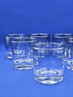 Set Of 7 Double Old Fashion Whiskey Glasses W  Bubble Bottom Heavy 3 5 8 