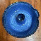 Tumbleweed Pottery Upright Chicken Roaster Cobalt Blue Stoneware 11 