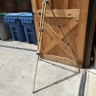 Vtg Surveying Level Transit Adjustable Wood Metal Tripod Camera Stand Lamp