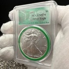 2017  1 Silver Eagle Pcgs Ms70 Direct From U s  Mint Sealed Box Green Label Mint