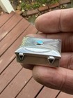 Vintage Native American Navajo Zuni Sterling Silver Turquoise Pill Box Unmarked