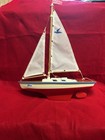 Vintage Wood Combo Hard Plastic German Pond Seifert-boot Boat With Sail