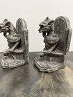 Gothic Gargoyle Statues Pair Resin Stone Look Halloween Decor