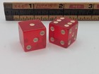 Vintage Red Translucent Bakelite Dice Pair 3 4  19mm Catalin Cherry Craps Gamed6