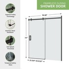 Ace Decor 48 w X 74 h Frameless Shower Door Sliding Shower Enclosure 5 16  Glass