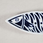 Sargadelos Porcelain Spoon Rest Fish Sardine Decor Blue White Spain Signed