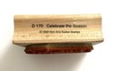 Celebrate The Season Holly Rubber Stamp Wood Mount Hero Arts 1 5x2 25  Christmas