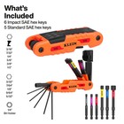 Klein Tools 70550hd Extended Reach Impact Folding Hex Key Set  Sae