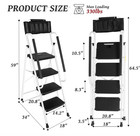 4 Step Non-slip Stool Ladder With Handrails 330 Lbs Folding Attachable Tool Bag