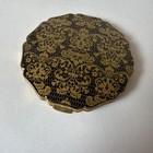 Vintage Stratton Ladies Powder Compact Mirror Gold Renaissance Enamel Midcentury