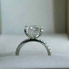 3 Ct Asscher Cut Real Moissanite Solitaire Engagement Ring 14k White Gold Plated