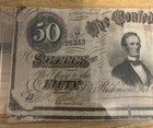 1864  50 Confederate States Of America T-66 Large Note