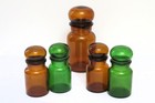 Vintage Apothecary Glass Bottles  Lot Of 5  Made In Belgium  Collectible Bottles