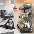 3 Tier Spice Rack Countertop Adjustable Metal Kitchen Organizer Shelf Black