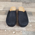 Dansko Talulah Womens Clogs Sz 9 5 - 10 Black Nubuck Leather Slip-on Mule Shoes