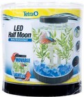 Gallon Half Moon Small Fish Tank W  Movable Led Light  For Betta   Gold Fish