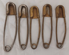 Vintage Lot Of 5 Heavy Duty Large Approx  5  Safety Pins Horse Laundry Military