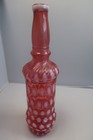 Antique And Rare Glass Cranberry Opalescent Whiskey Barber Bottle 12 1 8 