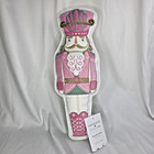 Pottery Barn Love Shack Fancy Nutcracker Shaped Christmas Pillow Pink Multi New