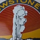Vintage National Park Sign - Yellowstone Old Faithful Gas Pump Porcelain Sign