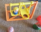 Vintage Fisher Price Little People 17pc Swing Set  Tables  Chairs  People
