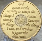 13 Year Aa Medallion Green Gold Plated Alcoholics Anonymous Sobriety Chip Coin 